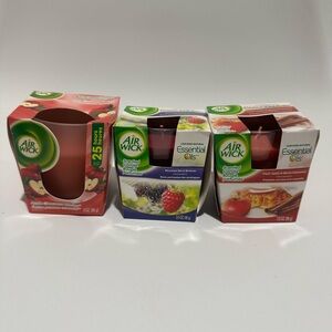 Air Wick Essential Oils Scented Candle Bundle Apple & Berry lot of 3